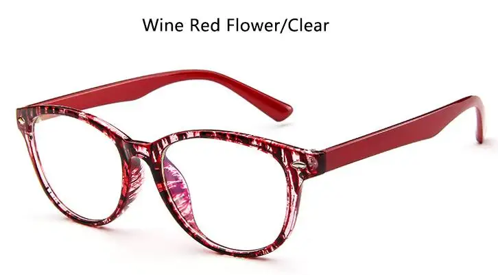 wine red clear Милые модные женские прозрачные очки кошачий глаз оправа для очков студентам колледжа близорукость очки оправа заклепки оптические очки - Цвет оправы: wine red clear