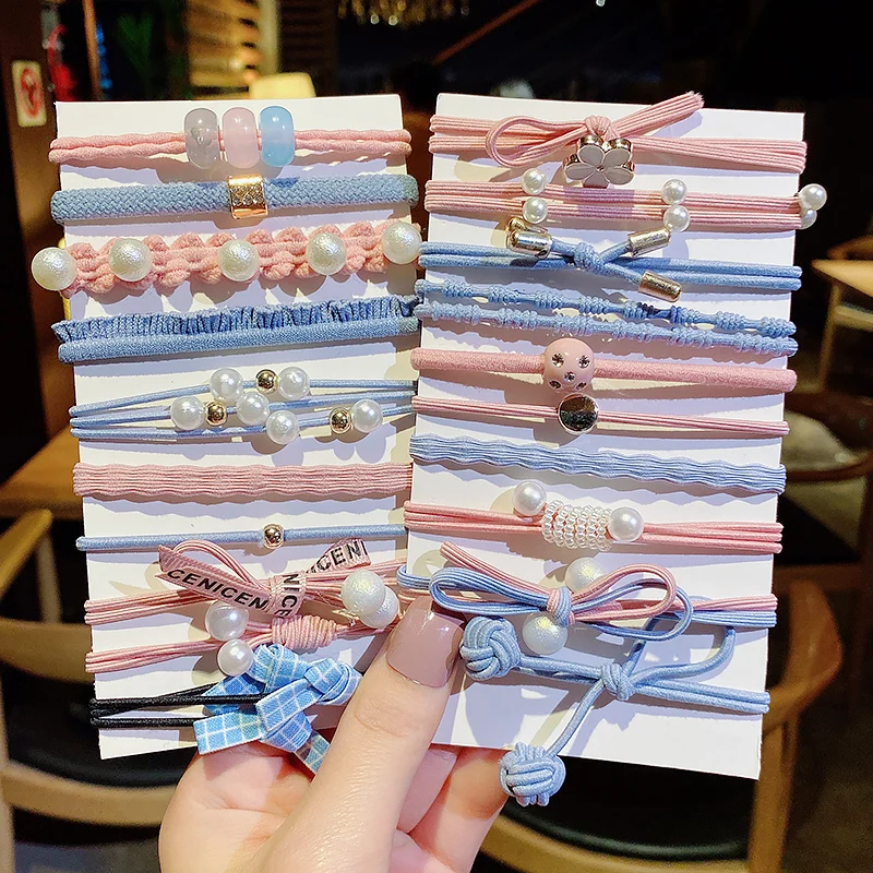 20pcs 1 1 комплект, новинка, элегантные милые эластичные резинки для волос в виде цветка для женщин и девочек, резинка для волос, резинка для волос, повязка на голову, набор аксессуаров для волос - Цвет: 20pcs 1