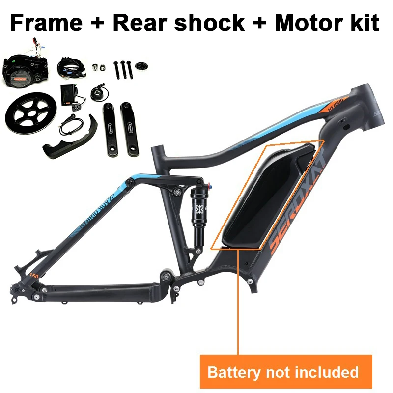 

SEROXAT Mountain Bike Frame 27.5 29er Hybrid Bike Frame + Rear Shock + Motor 1000W