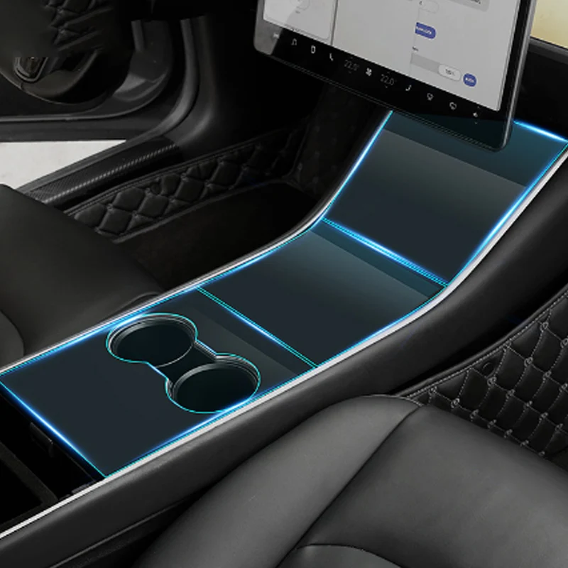 Подходит для Tesla для модели 3 Центральная панель управления защитная пленка устойчивая к царапинам пленка для салона модификация - Название цвета: Transparent