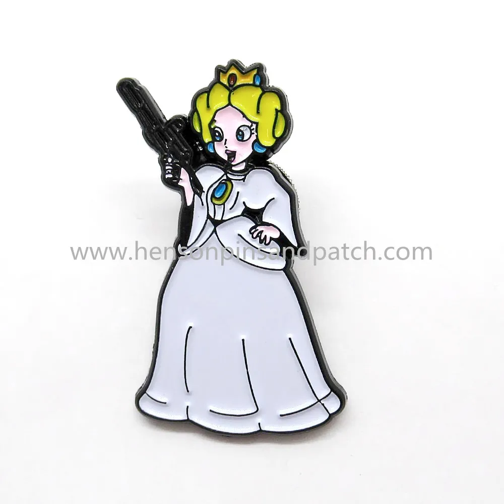 

10pcs Zinc alloy black metal soft enamel Her Majesty pin badge