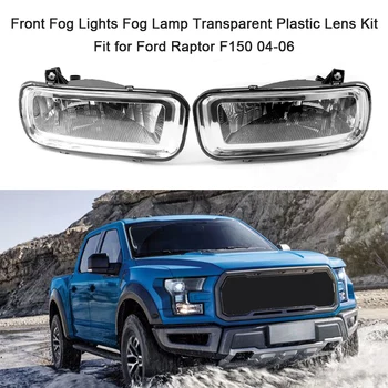 

Front Fog Lights Fog Lamp Transparent Plastic Lens Kit Fit for Ford Raptor F150 04-06