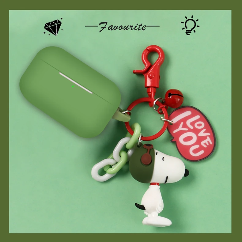 15 Силиконовый чехол для airpods pro, брелок для ключей Cas cartoon Charlie, коричневая собака, беспроводная bluetooth-гарнитура, зарядная коробка для Airpods 3, чехол - Цвет: 15
