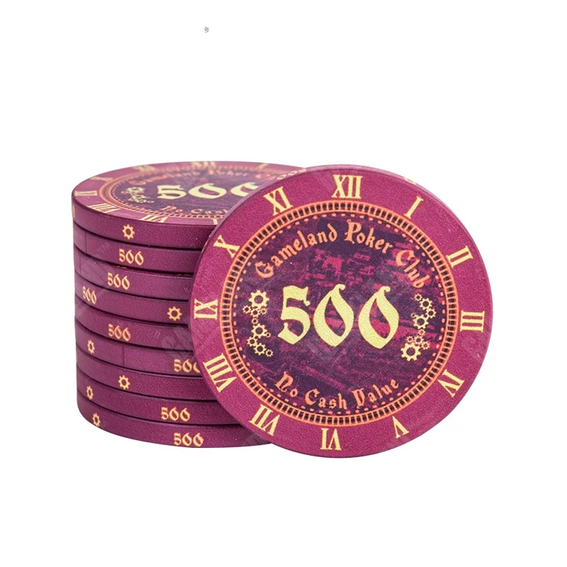 Новинка, керамические Техасские фишки для покера, профессиональные фишки для покера, европейские фишки для покера, набор 3 шт./лот - Цвет: 500