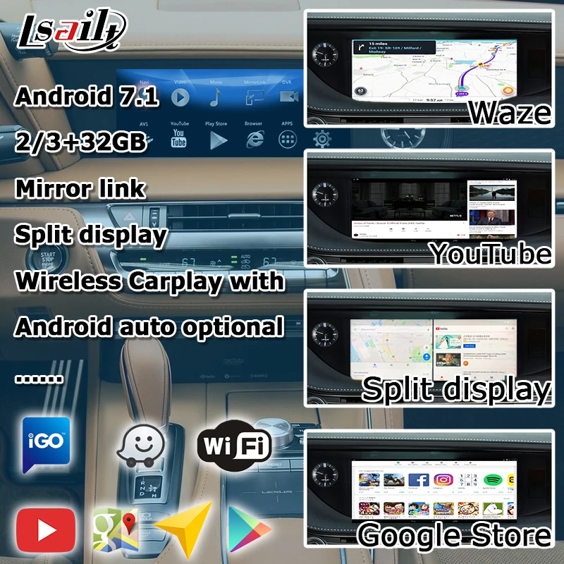 Android/carplay интерфейсная коробка для Lexus LC500 LC500h LC-тачпад управления видео интерфейс 10,25 дюймов от lsailt