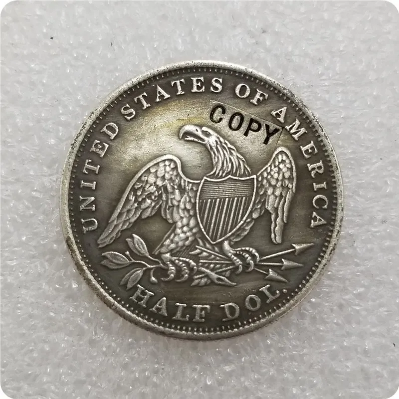 США 1836-1839 покрытый монета пол доллара имитация монеты