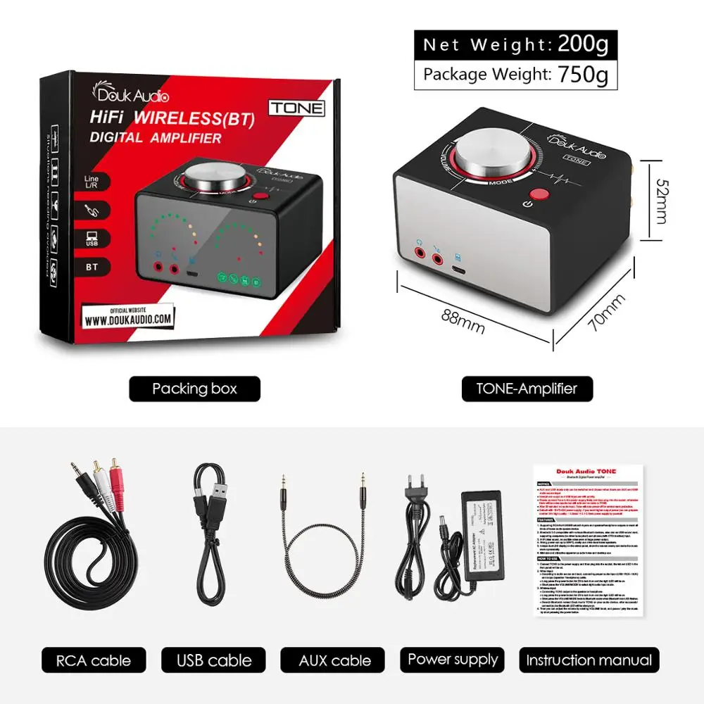 Цифровой усилитель мощности Douk Hi Fi Bluetooth 5 0 TPA3116 USB мини стерео для наушников