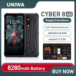 HOTWAV CYBER 8 Waterproof Rugged Smartphone Global Version  4GB 64GB 8280mAh 6.3 Inch NFC Android 1116MP Camera Mobile Phone