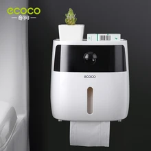 

ECOCO Wall Mounted Double Layer Paper Towel Storage Box Waterproof Paper Towel Storage Box Sundries Rack Bathroom Accessories
