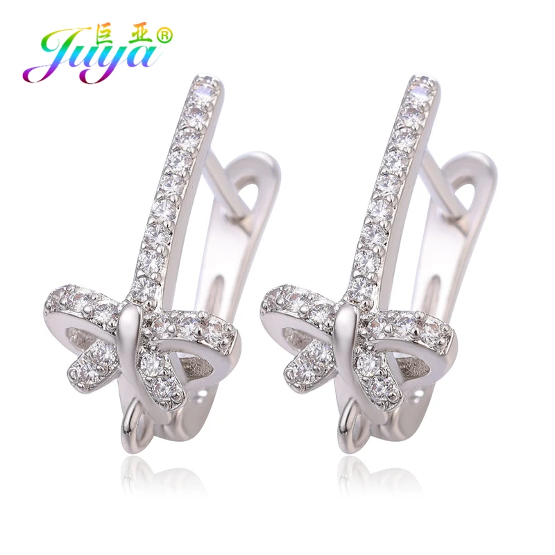 White Gold Juya DIY серьги аксессуары поставки золото/серебро креативный крепеж обруч серьги крючки для женщин Мода висячие серьги - Цвет: White Gold