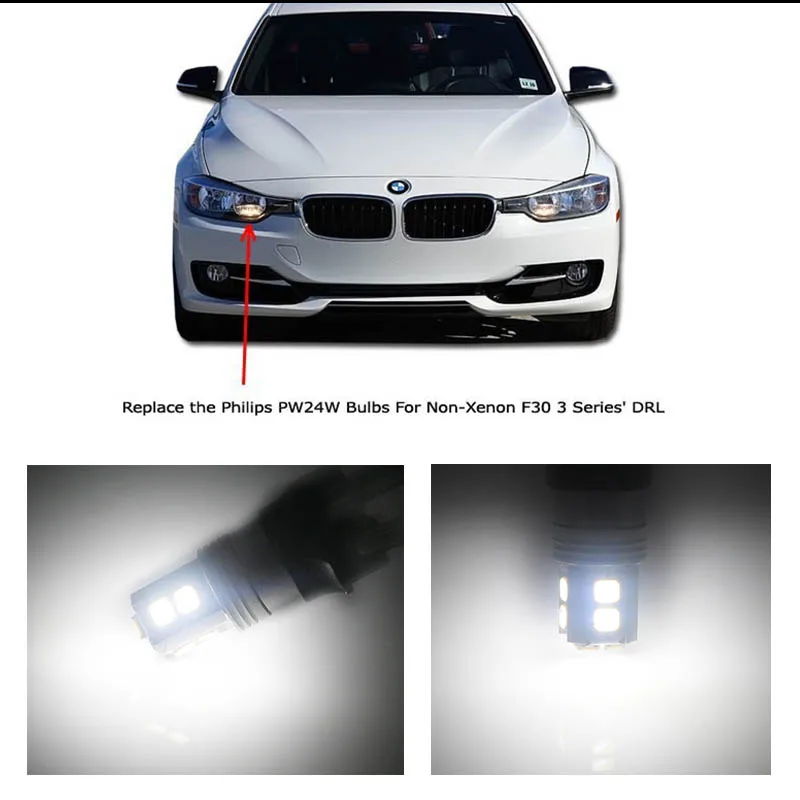 IJDM 6000K белый без ошибок 36-SMD PW24W светодиодный лампы для 2012-up BMW F30 3 серии 328i 335i галогенная отделка дневные ходовые огни