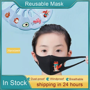 

10pcs Children Anti Dustproof Mask Cartoon Printed Resusable Anti Pollution Mask Kid Face Breathable Masks Filter 3D Mouth Cover