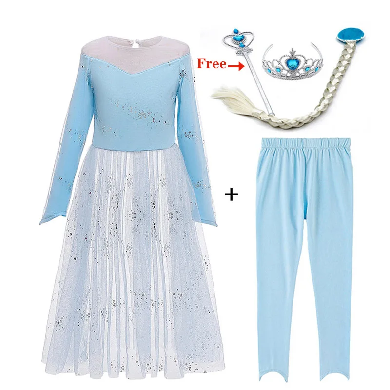 Платье Анны и Эльзы для девочек карнававечерние платье принцессы