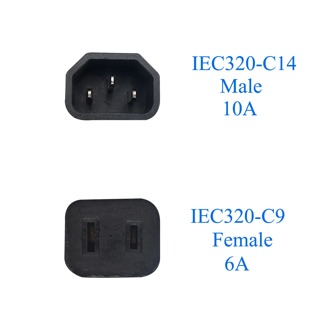 JORINDO IEC320 C14 к C9 адаптер питания, IEC 320 C14 3 зубец штекер к IEC 320 C8 Женский адаптер переменного тока, IEC320 C14 штекер к C8 гнездо