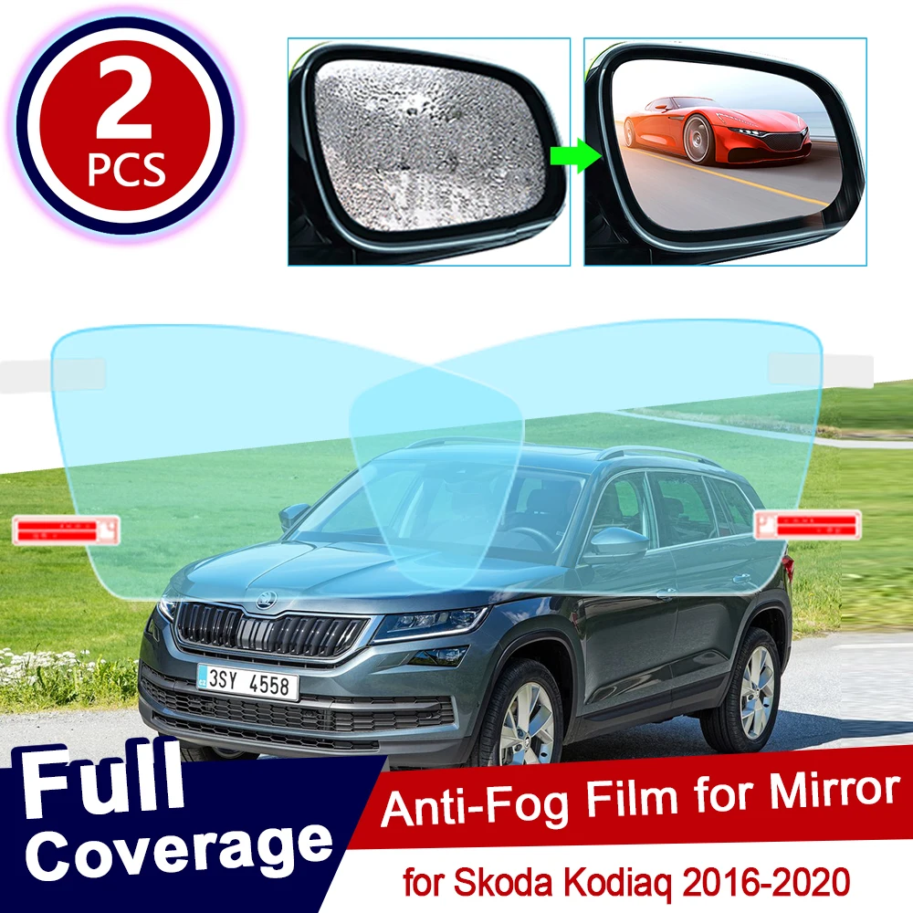 Per Skoda Kodiaq 2016 ~ 2020 Copertura Completa Anti Fog Pellicola Specchio Retrovisore Antipioggia Trasparente Anti-Fog Film Auto Accessori 2017 2018