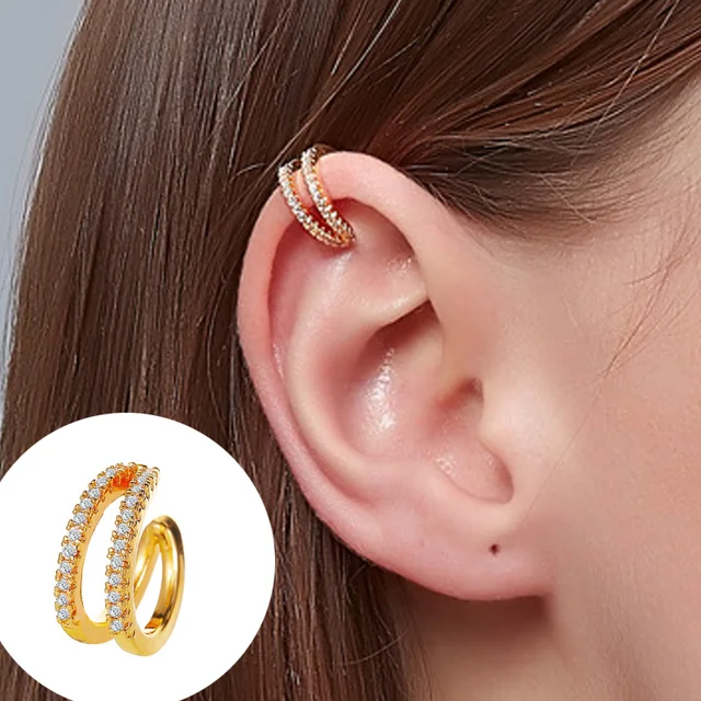 ZYZQ 1PC Punk Gold Metal Ear Cuff Ear Clip for Women No Pierced C Shape Geometric Small Earcuff Ear Wrap Earcuff Clips Jewelry QW-EH-12020