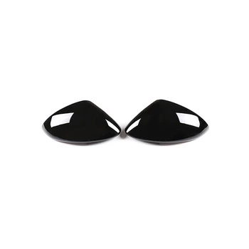 

For Alfa Romeo Stelvio 2pcs Rearview Mirror Cover ABS Piano Black