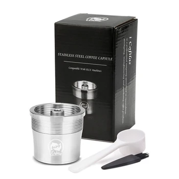 

Stainless Steel Refillable Reusable Coffee Capsule Set For ILLY Machines Tamper Spoon Brush Cafeteira