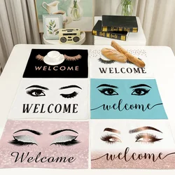 Anti-slip Absorb Water Bath Mat Cartoon Eyelash Bathroom Kitchen Bedroon Floor Mat Entrance Kids Prayer Mat 40*60cm
