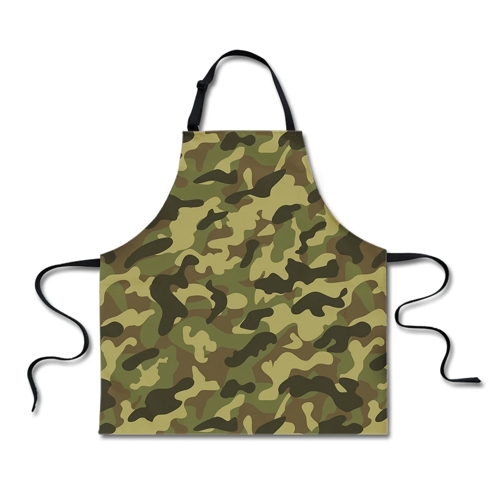 

Bbq Male Grilled Sausages Cooking Aprons Women Funny Camo Print Kitchen Woman Men Bar Party Apron Wedding Apron Fartuch Kuchenny