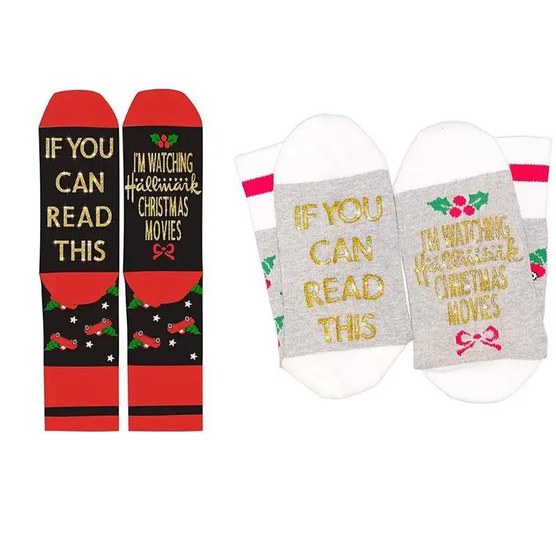 Забавные рождественские носки для женщин и мужчин, блестящие золотые Нескользящие чулочно-носочные изделия, Новинка