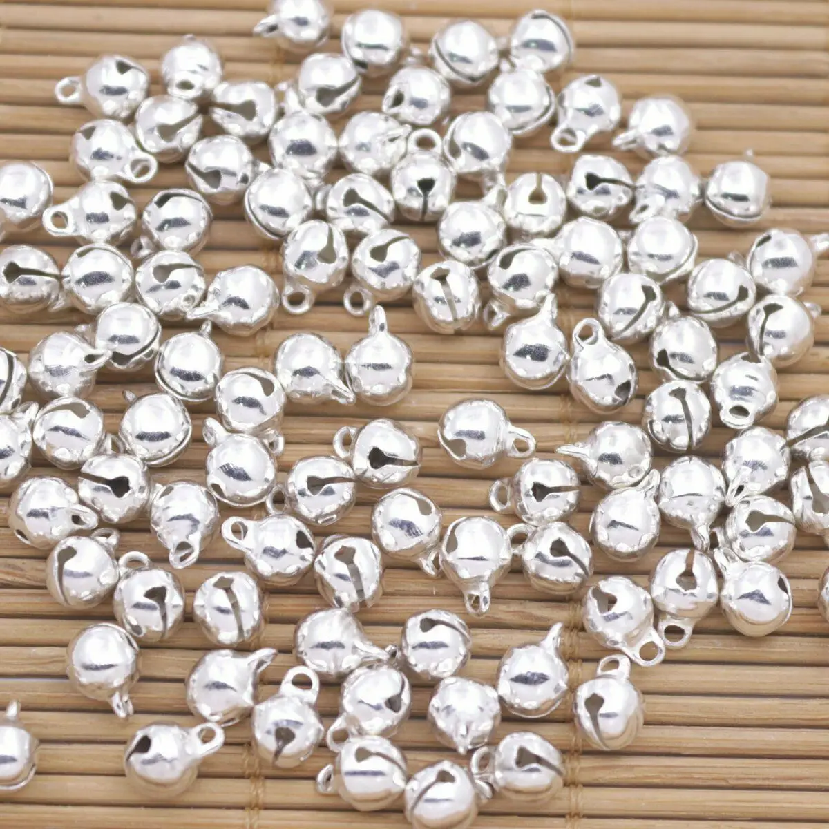 

100 PCS Metal Jingle Bells Craft Bells Silver 6mm 8mm 10mm 12mm 14mm 16mm Choose