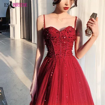 

Sexy strap long sequined evening dress