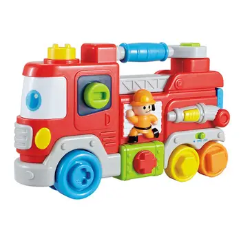

Kuulee Fire Truck with Light Music Electric Fire Truck Children Educational Cartoon Toys Small Vehicle Alloy Car Model
