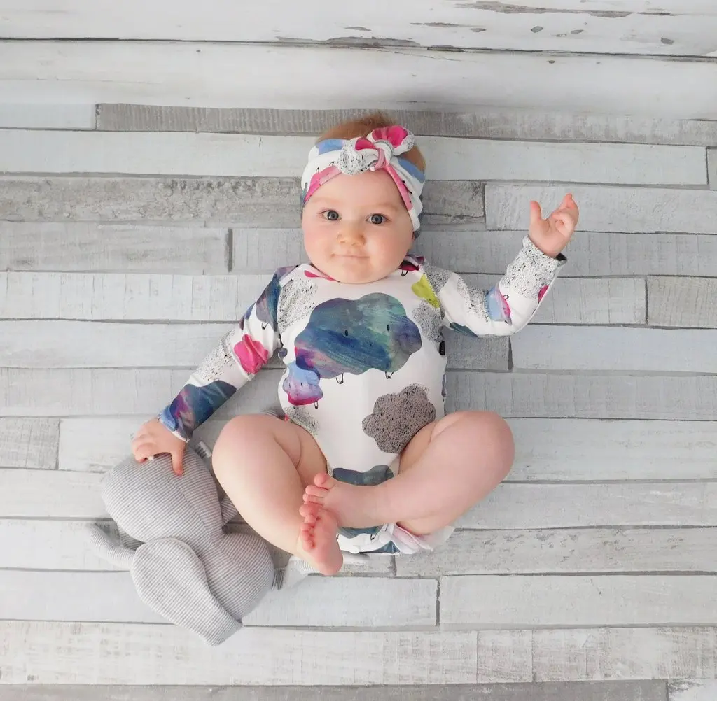 Комбинезоны из 100% хлопка комбинезон с длинными рукавами и головная повязка для