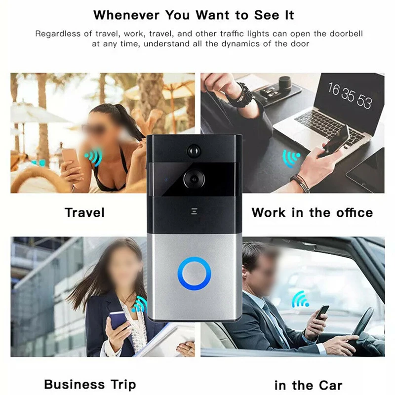 

Wireless Smart Doorbell Camera Mobile Remote Control Night Vision Home