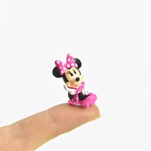 24 шт. 3 см Классическая Минни Маус розовый цвет очень маленькая фигурка игрушки милая Минни Коллекция фигурка