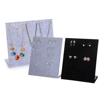 

Velvet L Shaped Slots Ring Display Storage Organizer Holder