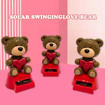 

Solar Shaking Head Doll Solar Swinging Love Bear Car Decoration Dancing Doll Car Accessories Cartoon Car Interior Kids Toys