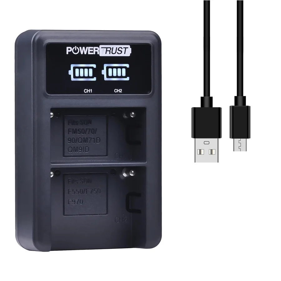 NP-FM50 Batteries and Dual Charger for Sony NP-FM30 NP-FM51 NP-QM50 NP-QM51 NP-FM55H Battery, Sony Camcorder/Camera HDR-HC1 etc 