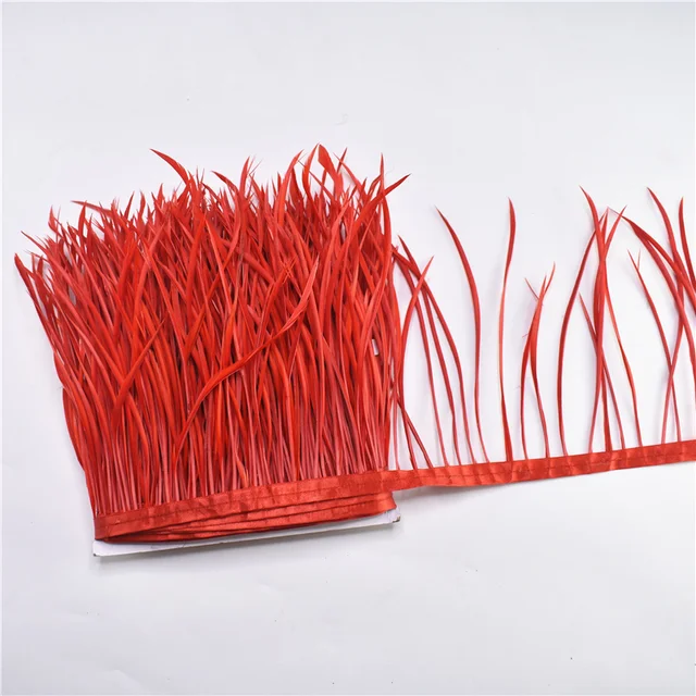 1Meters Pruning Goose Feathers Trims Ribbon Fringe feather trim 6-8