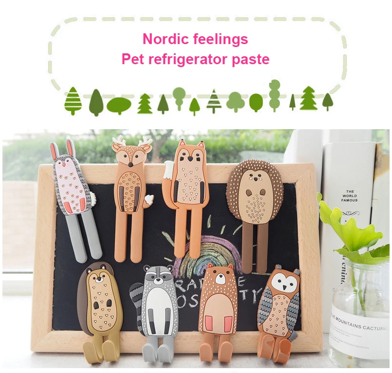 かわいい動物冷蔵庫マグネット漫画磁気冷蔵庫家の装飾冷蔵庫ステッカーノンマーキングマグネットフック高品質 Fridge Magnets Aliexpress