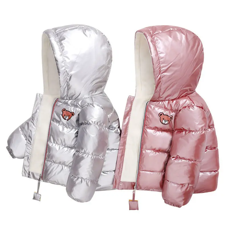 

Baby Baby LaserGirls Jacket 2020Autumn Winter Jacket For Girls Coat Kids Warm Hooded Outerwear Children Clothes Infant Boys Coat