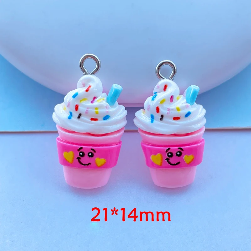 10Pcs New Cartoon Mini Mixed Animals, Ice Cream Flat Back Resin Cabochons Necklace Pendant Keychain Charms DIY Decoration A78