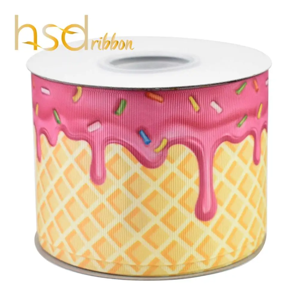 HSDRibbon 16 мм 22 мм 38 мм 75 мм Печатные hsd-дизайн HT Grosgrain ленты 50 ярдов/рулон - Цвет: 03076