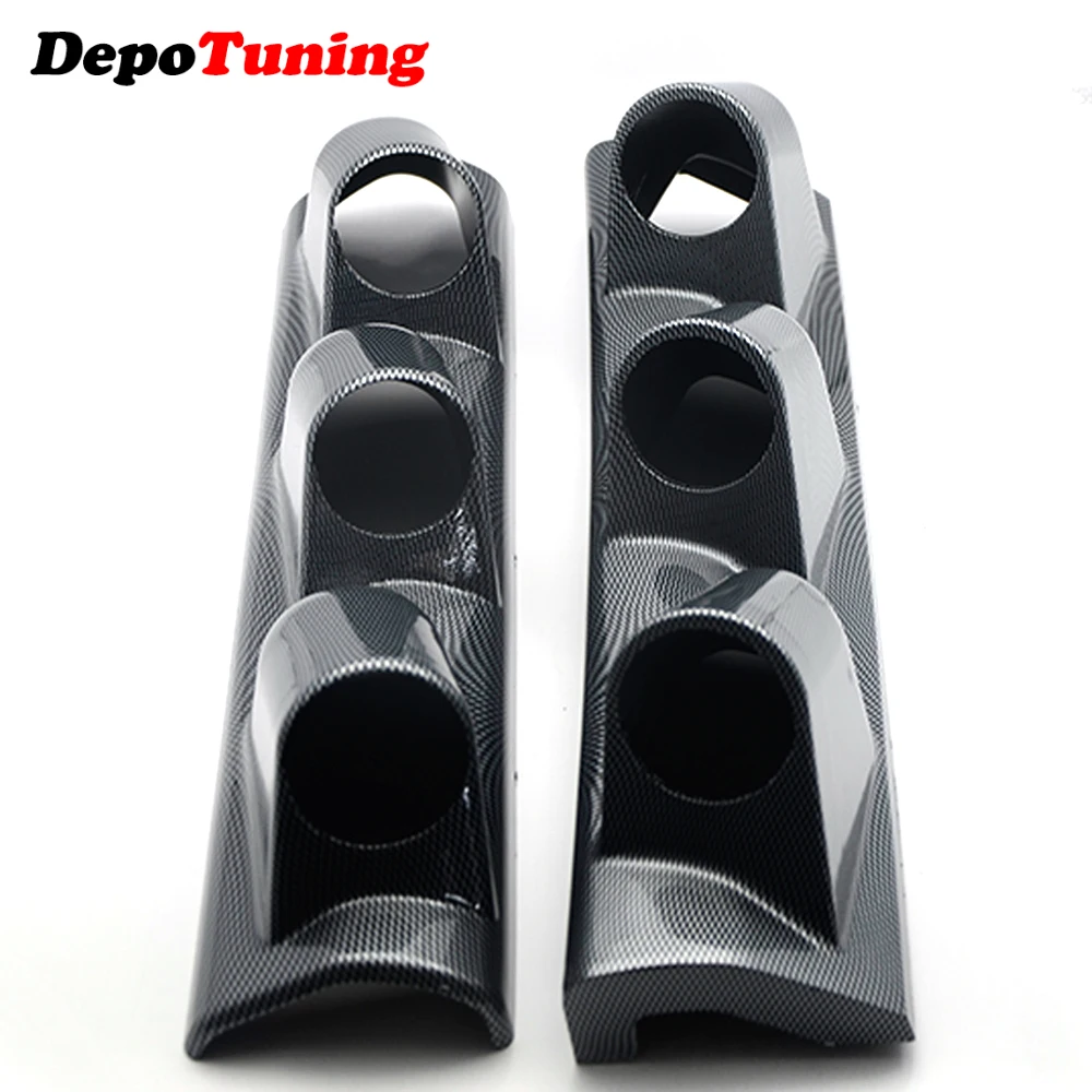 DepoTuing Carbon 2" 52mm Universal A-Pillar Triple Holes Dash Gauge Meter Pod Mount Holder for Left/Right Hand Drive | Автомобили и