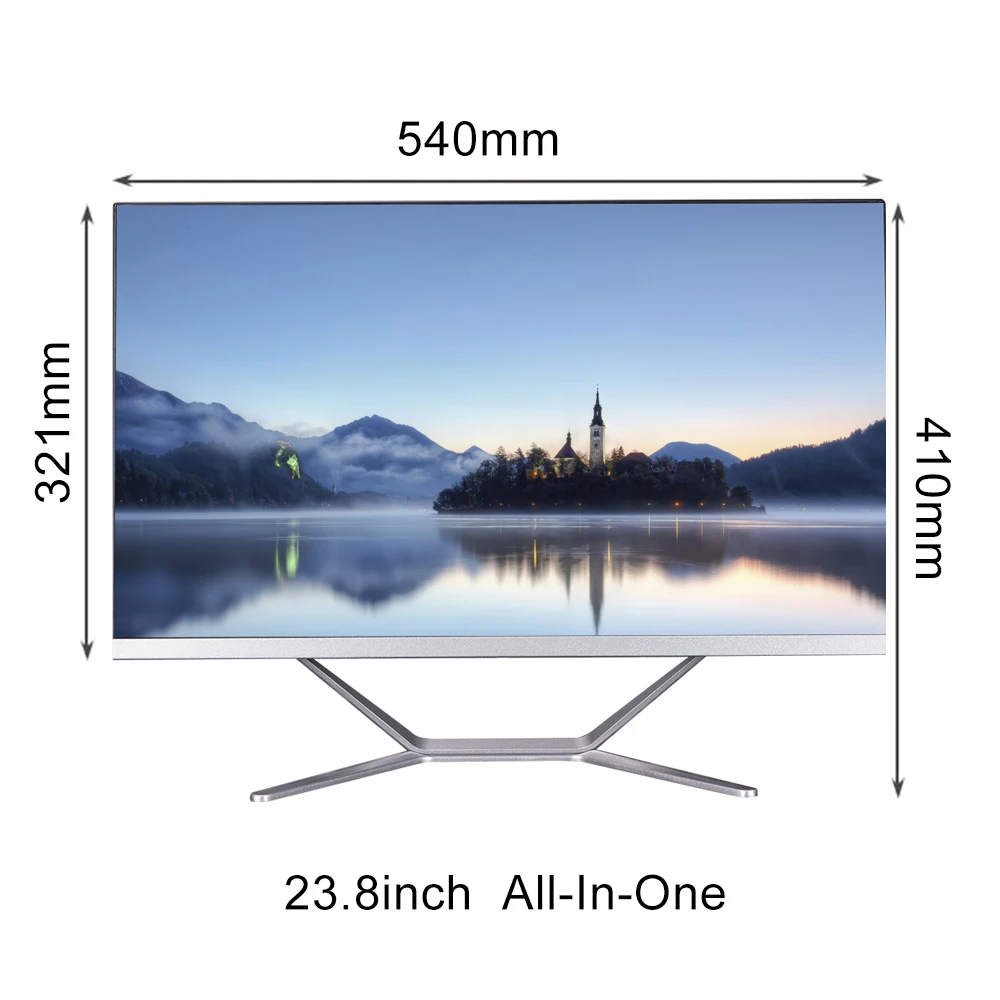 23.8 inch All in one Desktop Intel Core i3 i5 Windows 10 Frameless Gaming Computer with HD Screen 8G DDR3 256G SSD WiFi