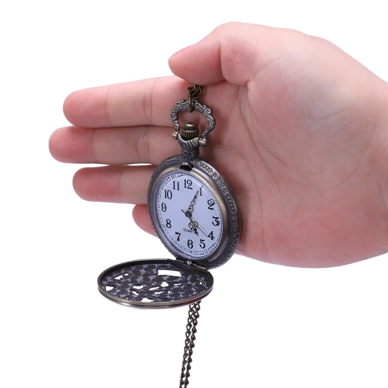Карманные часы с драконом Fob цепи Кварцевые ожерелье часы мультфильм комиксы Мужские часы с открытым лицом мужские часы