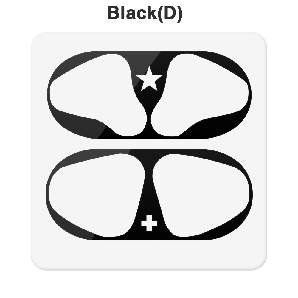 black D Новинка 1 комплект ультра тонкий защитный чехол металлическая пленка наклейка железная стружка защита от пыли для AirPods защитный чехол Аксессуары - Цвет: black D