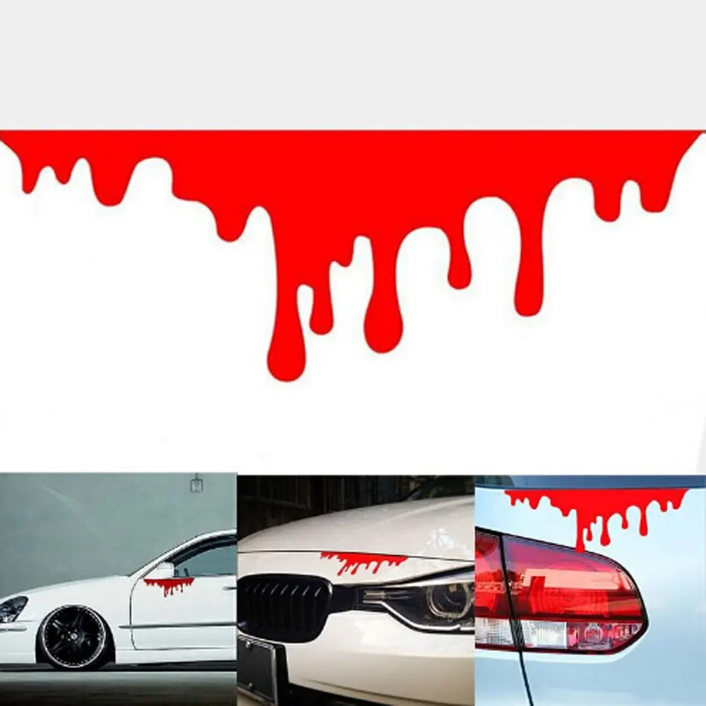 Akexermu CAR Decals 2 Pack red Flowing Blood Bloody Horror Funny Decal Sticker Car Vinyl 