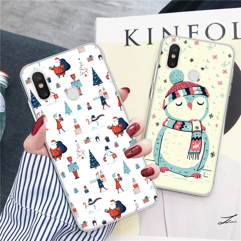 

Cover For Xiaomi Redmi 4A 5 Plus S2 Go Note 4 4X 5 6 7 K20 Pro For Xiaomi Mi A1 A2 5X 6X Pocophone F1 TPU Merry Christmas Case