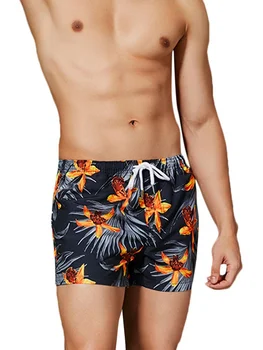 

2020 Men's Board Shorts Stylish Floral Print Summer Beach Shorts Drawstring Sports Board Shorts with Pockets