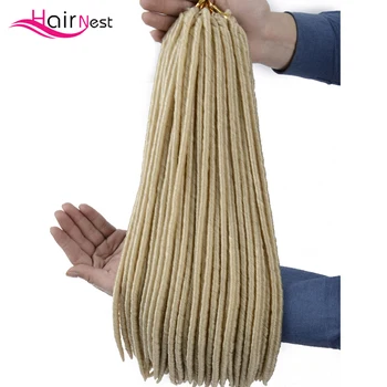 

Hair Nest Faux Locs Crochet Hair 18 Inch Braiding Hair Extensions 24 Roots/pack Soft Dreadlocks Crotchet Braids Synthetic Hair