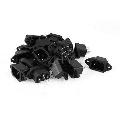 

Electric Rice Cooker IEC320 C14 Male Plug Power Socket AC 250V 10A 20 Pcs