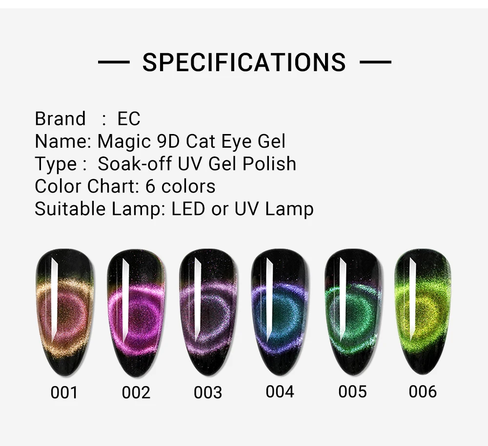 Glike 9D Магнитный кошачий глаз УФ светодиодный Гель-лак для ногтей красочный Сияющий Galaxy кошачий глаз Гель-лак впитывающийся УФ-гель лак для ногтей