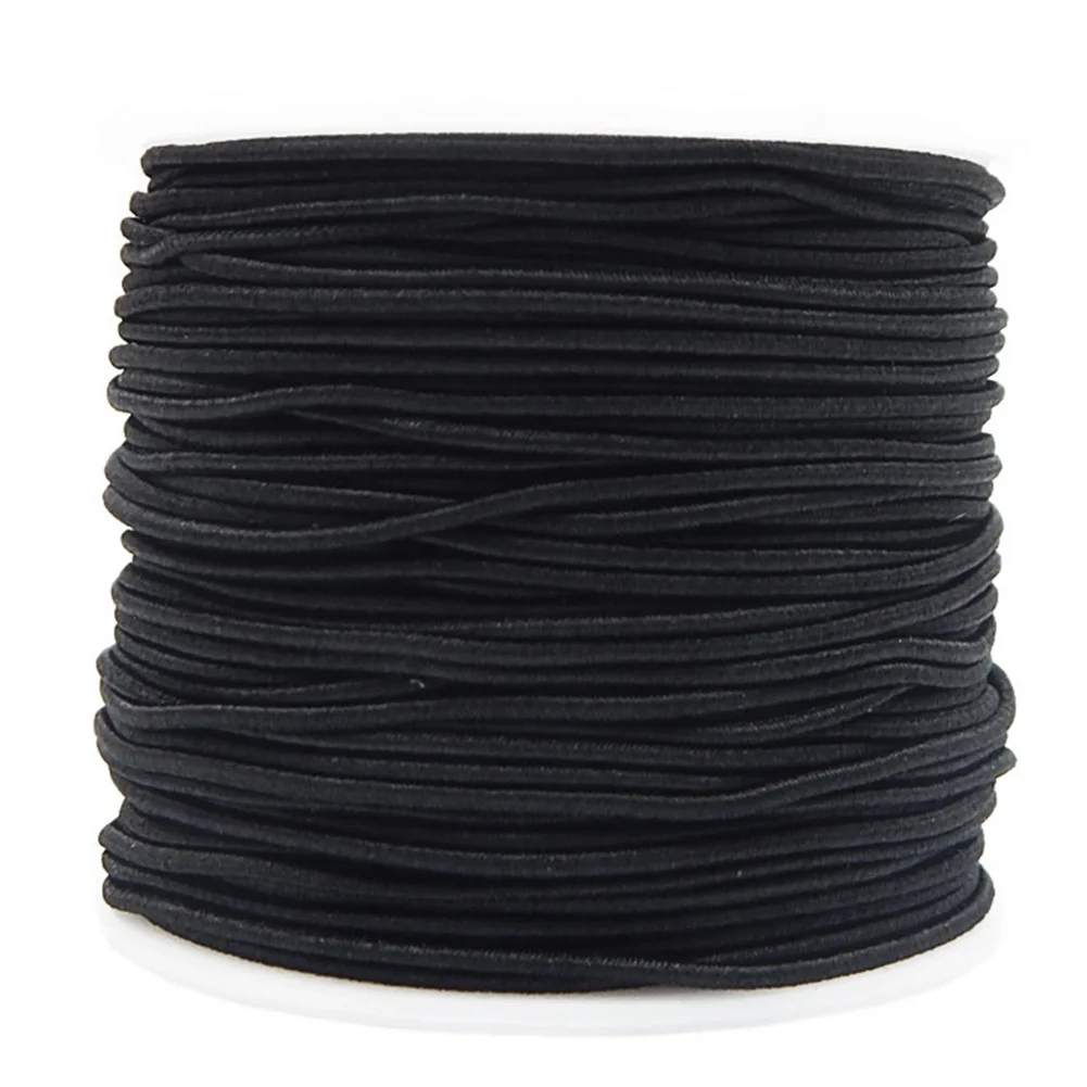 0,8 мм/1 мм упаковка для изготовления ювелирных изделий эластичная круглая вышивка бисером для рукоделия для шитья шляп цилиндрические Швейные аксессуары - Цвет: black 0.8mm